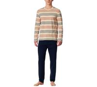 Shorty SCHIESSER "Casual Nightwear", Herren, Gr. 54, 604, gelb, Single Jersey, Obermaterial: 100% Baumwolle, bequem lang, Rundhals, Homewear-Sets Shorty, Rundhalsausschnitt und lange Ärmel, weiche Sin