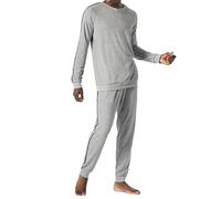Schiesser Herren Schlafanzug lang-Nightwear Set Pyjamaset, grau-Mel, 56