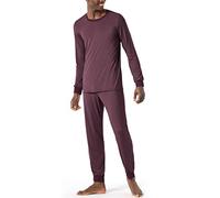 Schiesser Herren Schlafanzug lang Pyjamaset, Burgund 516 (Rot I), 48