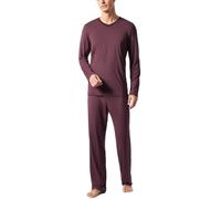 Schiesser Herren Schlafanzug lang Pyjamaset, Burgund 516 (Rot II), 50