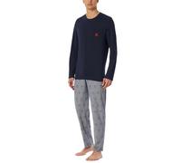 Schiesser Herren Schlafanzug lang Rundhals-95/5 Nightwear Pyjamaset, Nachtblau_182610, 58