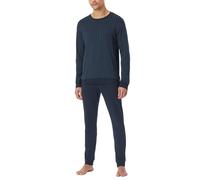 Schiesser Herren Schlafanzug Lang Wärmere Baumwolle-Fein Interlock Pyjamaset, Nachtblau_182025, 62 (2er Pack)