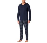 Schiesser Herren Schlafanzug Fine Interlock 62 – lang, nachtblau kariert
