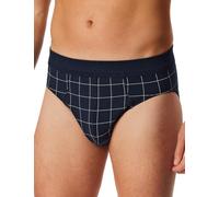 Minislip SCHIESSER "Fine Interlock", Herren, Gr. 5, blau (804, blau), Interlock, Obermaterial: 95% Baumwolle, 5% Elasthan, körpernah, Unterhosen, kariert, ohne Eingriff, softer Bund (86981466-5) 804, 
