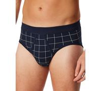 Slip SCHIESSER "Fine Interlock", Herren, Gr. 8, blau (804, blau), Interlock, Obermaterial: 95% Baumwolle, 5% Elasthan, körpernah, Unterhosen, mit Eingriff, kariert (30033518-8) 804, blau