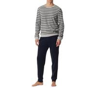 Schiesser Herren Schlafanzug lang warme und weiche Winterware-Kord Pyjamaset, grau-Mel, 56
