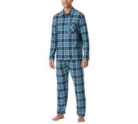 Schiesser Herren Schlafanzug Lang - Weiche Webware Selected Premium Warming Pyjamaset, Jeansblau_182029, 48 EU