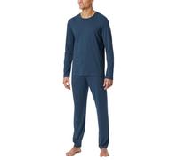 Schiesser Herren Schlafanzug Lang - Weiches Flanell Modern Nightwear Pyjamaset, Dunkelblau_181920, 48 EU
