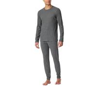 Schiesser Herren Schlafanzug Lang - Weiches Flanell Modern Nightwear Pyjamaset, Dunkelgrau-gem._181919, 56 EU