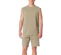 Shorty SCHIESSER "Modern Nightwear", Herren, Gr. 58, 713, grün, Single Jersey, Obermaterial: 73% Baumwolle, 27% Polyester, bequem kurz, Rundhals, Homewear-Sets Shorty, mit Rundhalsausschnitt und ärmel