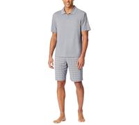 Schlafanzug kurz Jacquard Polokragen admiral kariert - Selected Premium 58