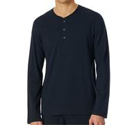 Schiesser Herren Langarmshirt Mix+Relax Knopfleiste Nachtblau Größe 50