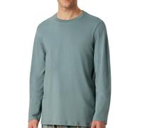 Schiesser Longsleeve mit geripptem Rundhalsausschnitt in Aqua, Größe 48
