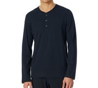Schiesser Herren Schlafshirt Kurzarm mit Knopfleiste Bio-Baumwolle-Mix + Relax Pyjamaoberteil, Nachtblau_182517, 56 DE