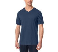 Schiesser Herren Schlafshirt Kurzarm V-Ausschnitt Bio-Baumwolle-Mix + Relax Pyjamaoberteil, royal_182181, 48