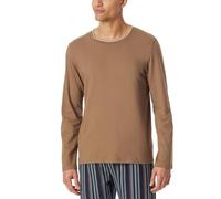 Schiesser Herren Schlafshirt Langarm Rundhals-Mix + Relax Pyjamaoberteil, Whisky_182042, 56