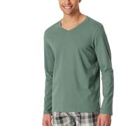Schiesser Herren Schlafshirt Langarm Rundhals-Mix + Relax Pyjamaoberteil, Grün_182043, 54