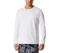 Schiesser Herren Schlafshirt 150 Years Rundhals Langarm Weiß Bio-Baumwolle Größe 48