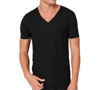 Schiesser Herren Shirt 1/2 Kurzarm Seamless Laser Cut V-Ausschnitt - 152832, Größe Herren:6, Farbe:schwarz