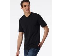 Schiesser T-Shirts Herren V-Ausschnitt Baumwolle schwarz, 8 (XXL)