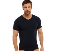 Schiesser Herren T-Shirt Long Life Soft V-Ausschnitt Kurzarm Schwarz Größe 5