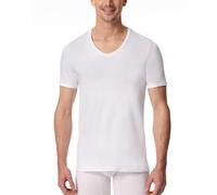Schiesser T-Shirt V-Ausschnitt Premium Cotton Kurzarm (95% Bio-Baumwolle) Unterwäsche weiss Herren, Größe 7