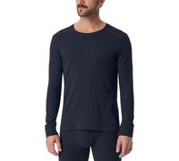Langarmshirt SCHIESSER "Comfort Fit", Herren, Gr. 7, 804, nachtblau, Single Jersey, Obermaterial: 95% Baumwolle, 5% Elasthan, Basic hüftlang, Rundhals, Shirts Langarmshirt, farblich abgesetzte Nähte,