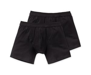 SCHIESSER Herren Shorts 2er Pack - Cotton Essentials, Authentic, Nadelzug, uni Schwarz 8 (Gr. XX-Large)