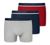 Schiesser Unterwäsche Boxershorts 95/5 Webgummibund rot/blau/grau meliert Herren - 3 Stück, Größe 4