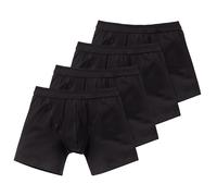 SCHIESSER Herren Shorts 4er Pack - Cotton Essentials, Authentic, Nadelzug, uni Schwarz 5 (Gr. Medium)
