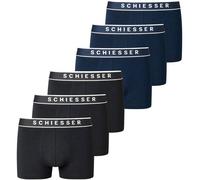Boxershorts SCHIESSER "Boxershort 3PACK Shorts 6er Pack", Herren, Gr. XL, schwarz (schwarz, dunkelblau), Obermaterial: 95% Baumwolle CO. 5% Elasthan EL., Unterhosen (37086053-XL) schwarz, dunkelblau