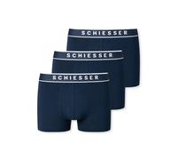 Boxer SCHIESSER "95/5", Herren, Gr. 4, blau (803, dunkelblau), Single Jersey, Obermaterial: 95% Baumwolle, 5% Elasthan, unifarben mit Farbeinsatz, eng, Unterhosen, mit sportlichem Webgummibund (656007