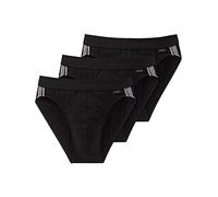 Herren Slip 3er Pack mit Softbund und Streifen, Gr. 6 (Large), Schwarz (000 Schwarz)
