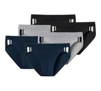 SCHIESSER Herren Slip 6er Pack - Rio Slip 95/5, Cotton Stretch, Seitenstreifen S Schwarz/Grau/Dunkelblau