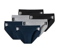 SCHIESSER Herren Slip 6er Pack - Rio Slip 95/5, Cotton Stretch, Seitenstreifen S Schwarz/Grau/Dunkelblau