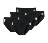 SCHIESSER Herren Slip 6er Pack - Rio Slip 95/5, Cotton Stretch, Seitenstreifen Schwarz M