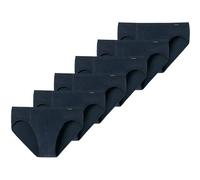 Slip SCHIESSER "Slip 6er Pack", Herren, Gr. L, blau (dunkelblau), Obermaterial: 95% Baumwolle CO. 5% Elasthan EL., Unterhosen Slip (12218543-L) dunkelblau