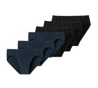 Slip SCHIESSER "Slip 6er Pack", Herren, Gr. XXL, schwarz (schwarz, blau), Obermaterial: 95% Baumwolle CO. 5% Elasthan EL., Unterhosen Slip (99932844-XXL) schwarz, blau