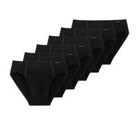 SCHIESSER Herren Slip 6er Pack - Supermini, Rio-Slip, Essentials, Cotton Stretch Schwarz / L L Schwarz