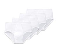 SCHIESSER Herren Slip mit Eingriff, 4er Pack - Original Classics, Doppelripp, Baumwolle Weiß / L L Weiß