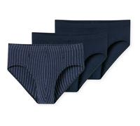 SCHIESSER Herren Slips, 3er Pack - "95/5", Supermini, Cotton Stretch, uni/gestreift Blau 2XL