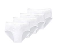 SCHIESSER Herren Slips 4er Pack - Doppelripp, Sportslip, Cotton Essentials Weiß M