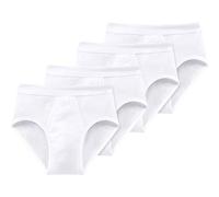 SCHIESSER Herren Slips 4er Pack - Feinripp, Sportslip, Cotton Essentials Weiß M