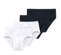 Slip SCHIESSER "Slip ESSENTIALS 4er Pack", Herren, Gr. XXL, weiß (weiß, blau), Obermaterial: 100% Baumwolle CO., Unterhosen Slip (60485738-XXL) weiß, blau