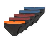 Slip SCHIESSER "Slip Slips 5P 95/5 5er Pack", Herren, Gr. XXL, bunt (schwarz, rot, orange), Obermaterial: 95% Baumwolle CO. 5% Elasthan EL., Unterhosen Slip (34565150-XXL) schwarz, rot, orange