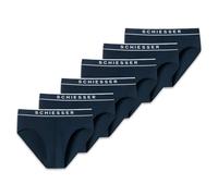 SCHIESSER Herren Slips, 6er Pack - "95/5", Rio Briefs, Logo-Bund, Stretch Baumwolle Blau L