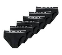 SCHIESSER Herren Slips, 6er Pack - "95/5", Rio Briefs, Logo-Bund, Stretch Baumwolle L Schwarz