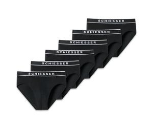 SCHIESSER Herren Slips, 6er Pack - "95/5", Rio Briefs, Logo-Bund, Stretch Baumwolle Schwarz 2XL