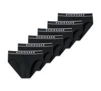 SCHIESSER Herren Slips, 6er Pack - "95/5", Rio Briefs, Logo-Bund, Stretch Baumwolle Schwarz M