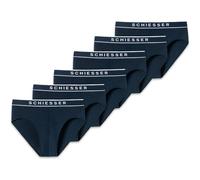 SCHIESSER Herren Slips, 6er Pack - "95/5", Rio Briefs, Logo-Bund, Stretch Baumwolle Blau XL